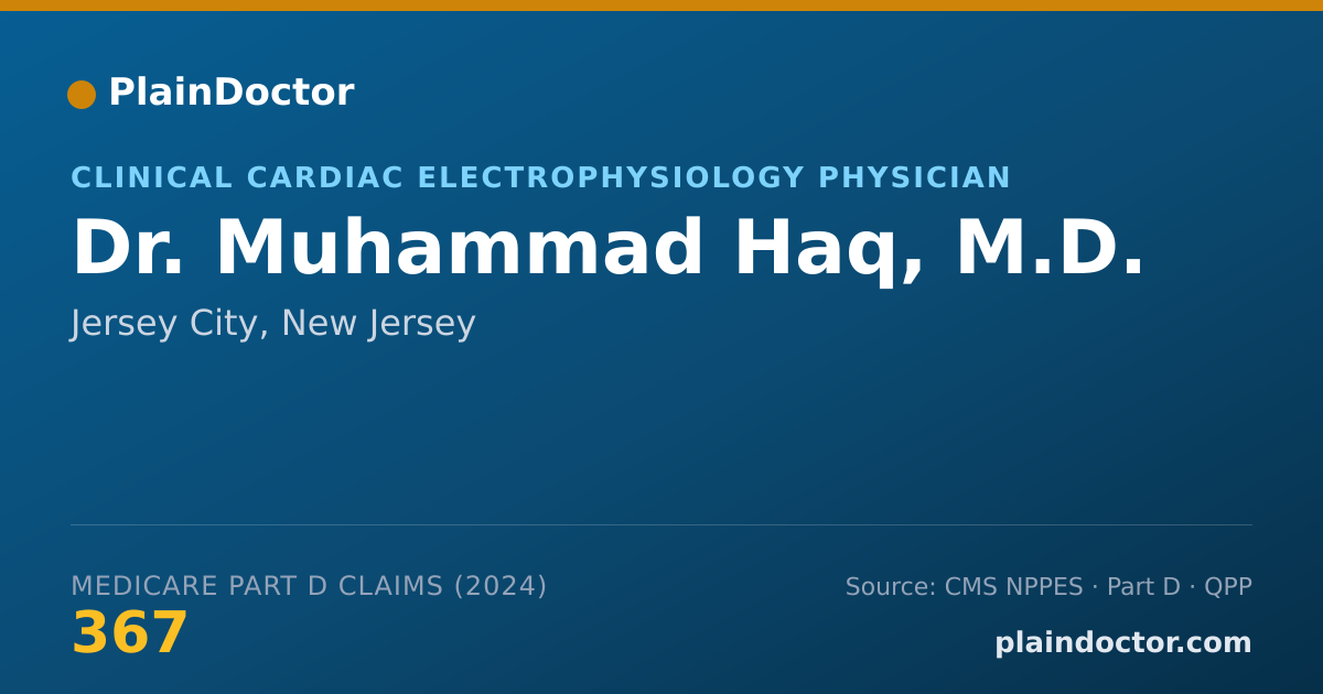 Shareable card for Muhammad Haq, M.D. - Clinical Cardiac Electrophysiology Physician, Jersey City, NJ