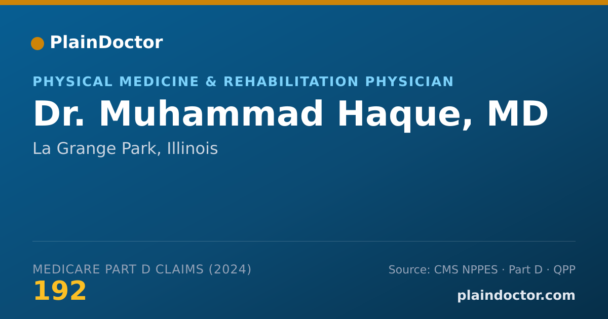 Shareable card for Muhammad Haque, MD - Physical Medicine & Rehabilitation Physician, La Grange Park, IL