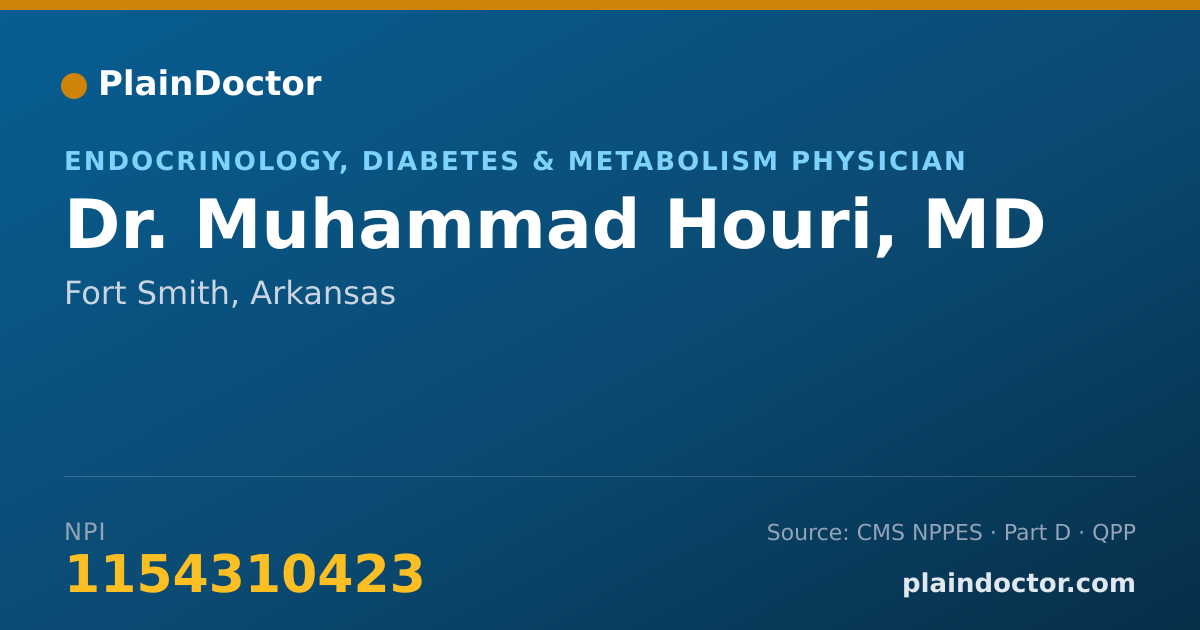 Shareable card for Muhammad Houri, MD - Endocrinology, Diabetes & Metabolism Physician, Fort Smith, AR