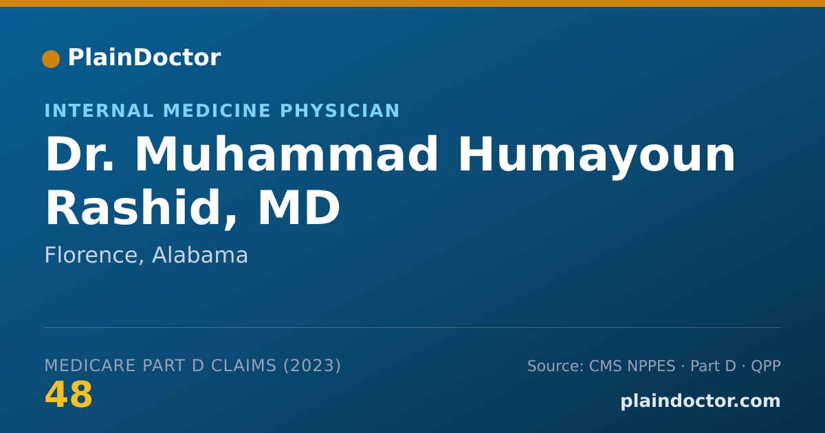Shareable card for Muhammad Humayoun Rashid, MD - Internal Medicine Physician, Florence, AL