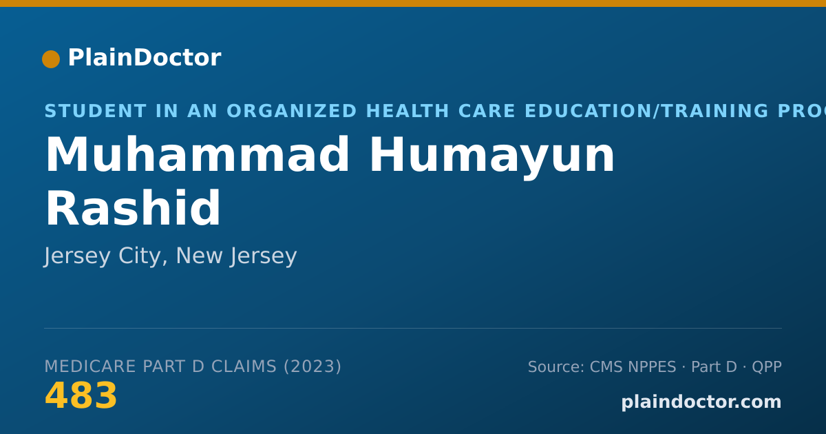 Shareable card for Muhammad Humayun Rashid - Student in an Organized Health Care Education/Training Program, Jersey City, NJ