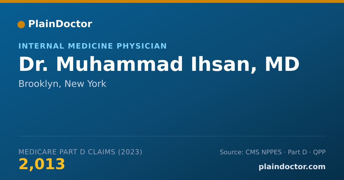 Shareable card for Muhammad Ihsan, MD - Internal Medicine Physician, Brooklyn, NY