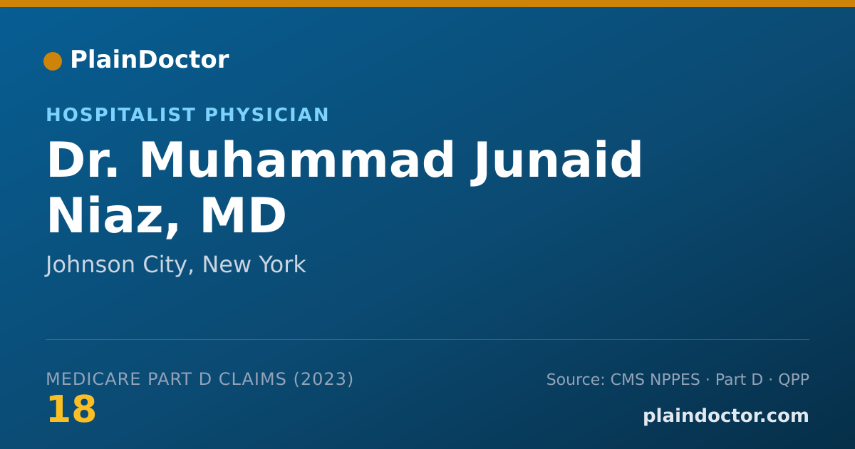 Shareable card for Muhammad Junaid Niaz, MD - Hospitalist Physician, Johnson City, NY