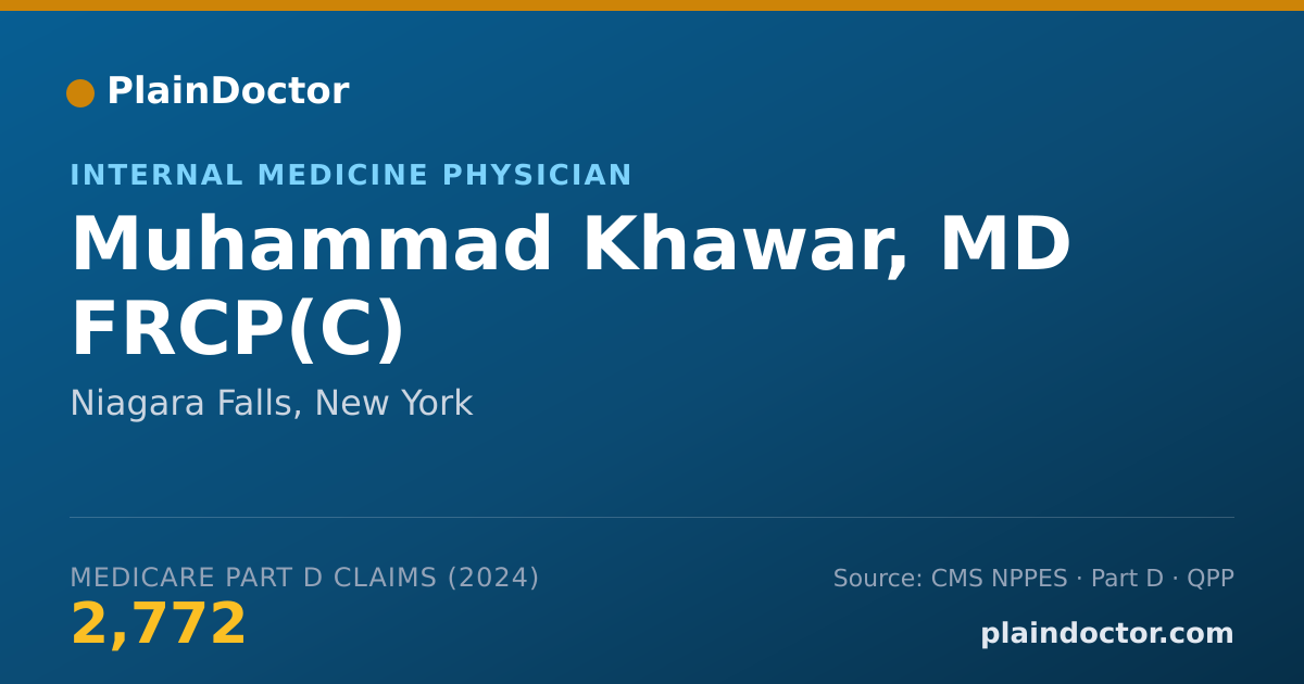 Shareable card for Muhammad Khawar, MD FRCP(C) - Internal Medicine Physician, Niagara Falls, NY