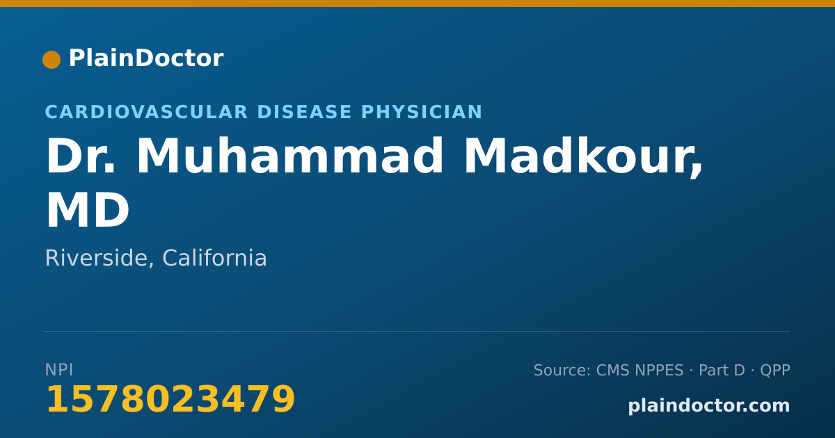 Shareable card for Muhammad Madkour, MD - Cardiovascular Disease Physician, Riverside, CA