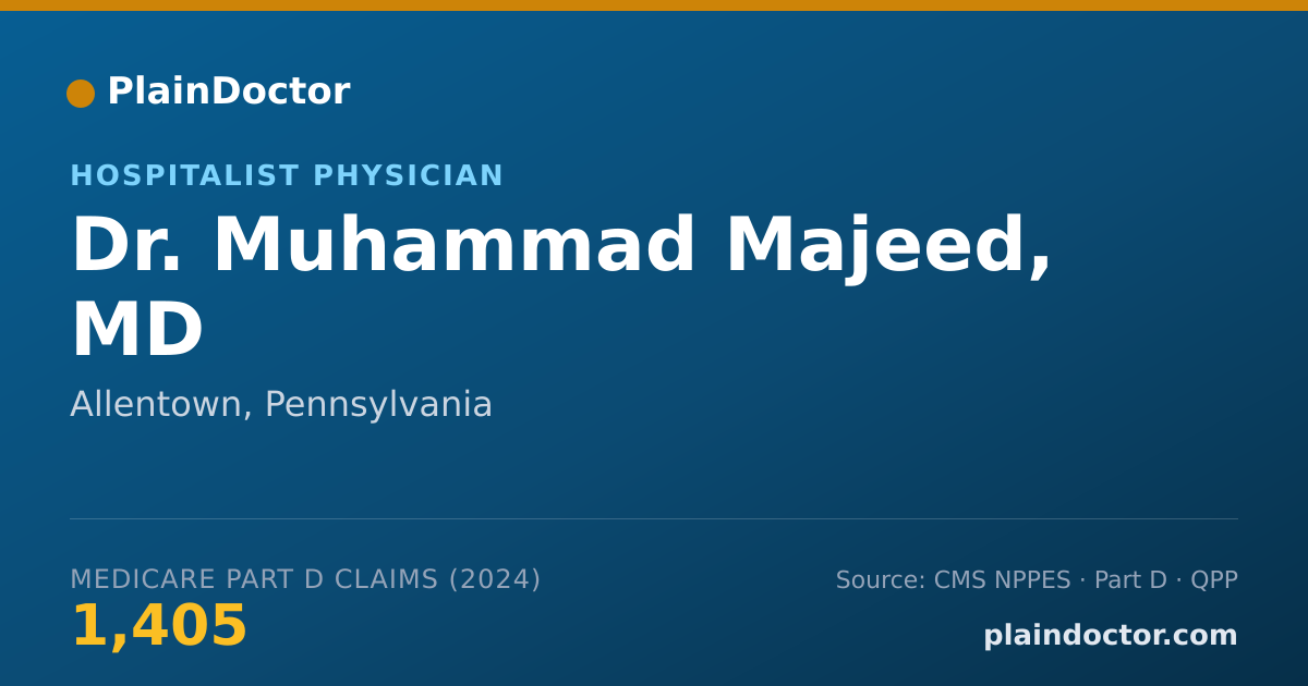 Shareable card for Muhammad Majeed, MD - Internal Medicine Physician, Allentown, PA