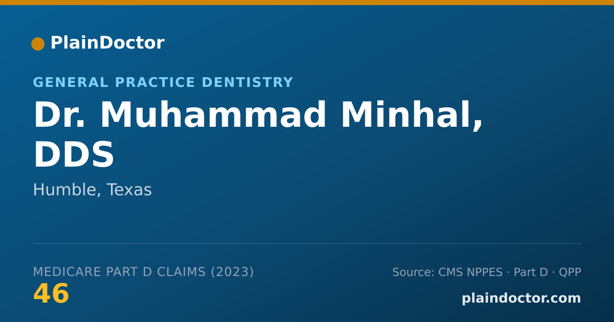 Shareable card for Muhammad Minhal, DDS - General Practice Dentistry, Humble, TX