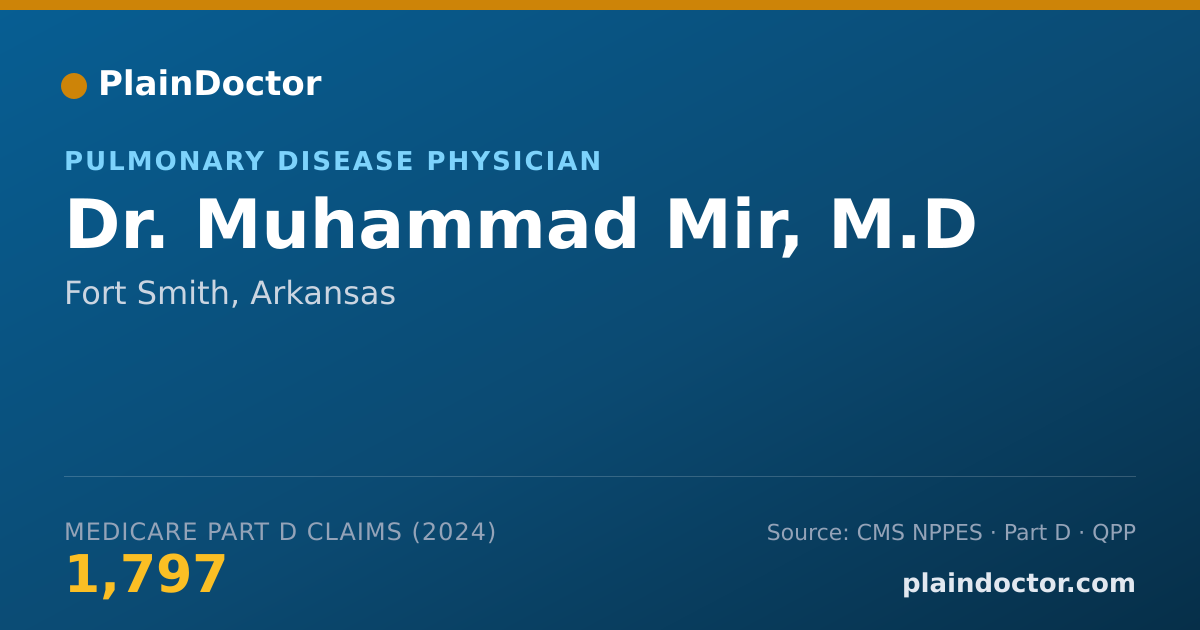 Shareable card for Muhammad Mir, M.D - Pulmonary Disease Physician, Fort Smith, AR