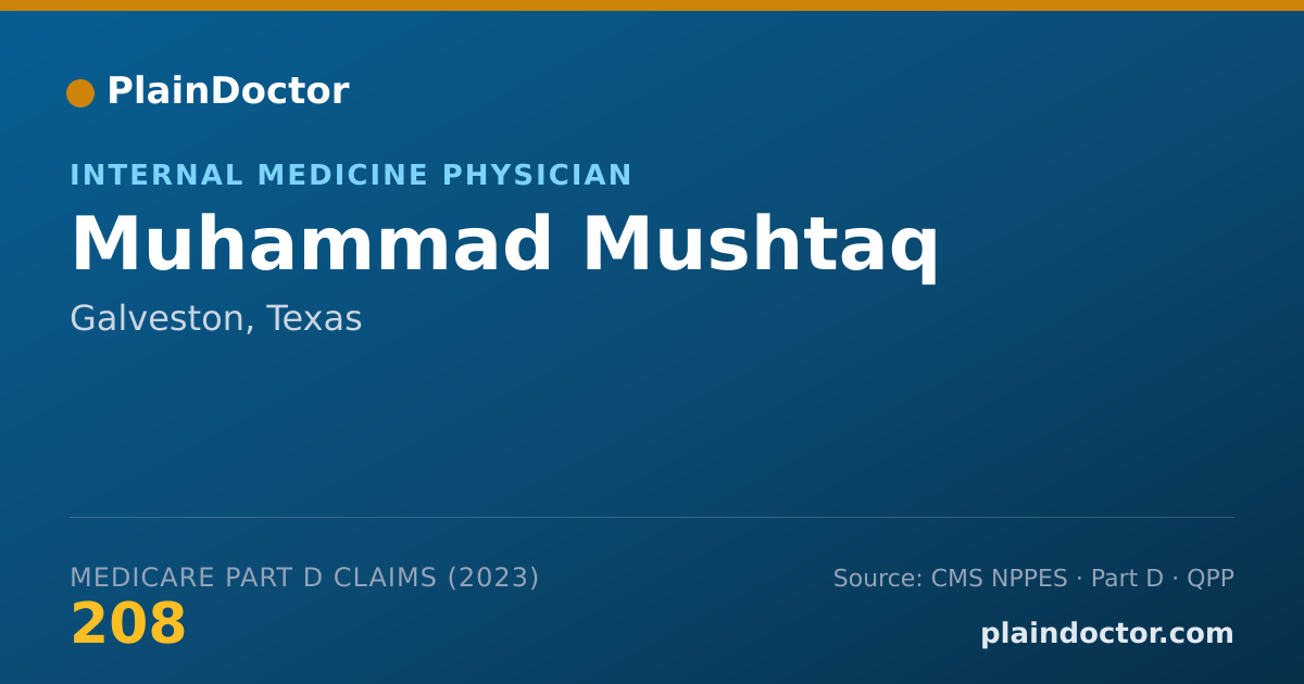 Shareable card for Muhammad Mushtaq - Internal Medicine Physician, Galveston, TX