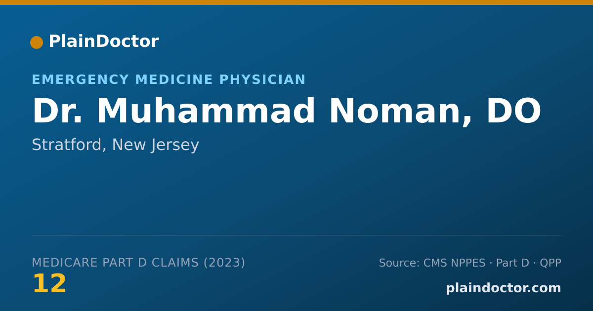 Shareable card for Muhammad Noman, DO - Emergency Medicine Physician, Stratford, NJ