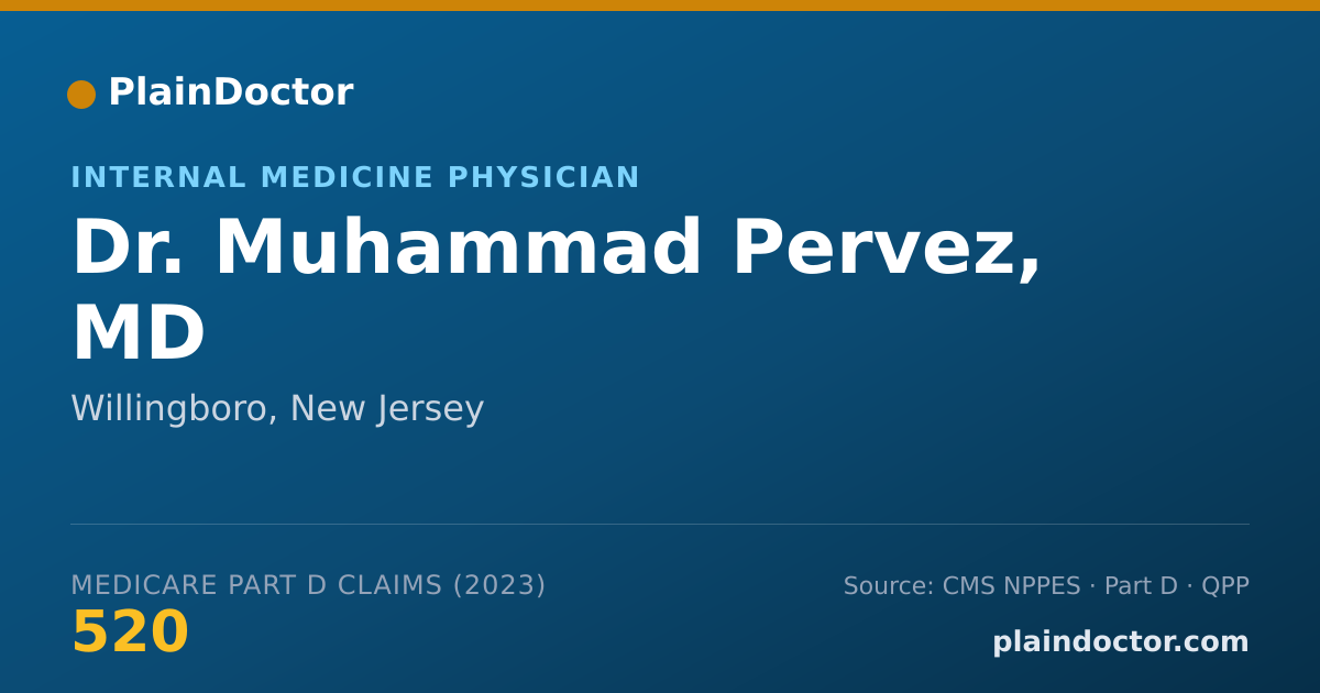 Shareable card for Muhammad Pervez, MD - Internal Medicine Physician, Willingboro, NJ
