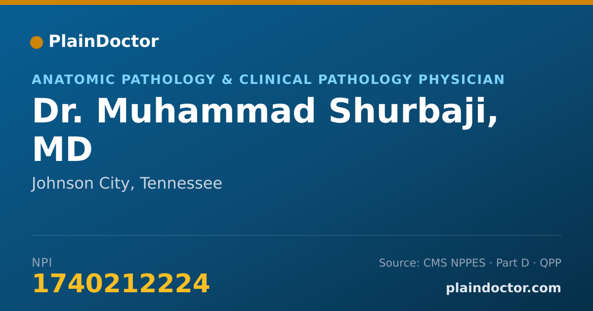 Shareable card for Muhammad Shurbaji, MD - Anatomic Pathology & Clinical Pathology Physician, Johnson City, TN