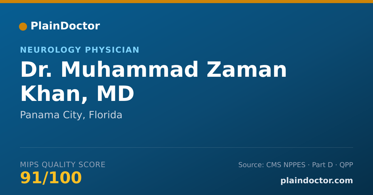 Shareable card for Muhammad Zaman Khan, MD - Neurology Physician, Panama City, FL