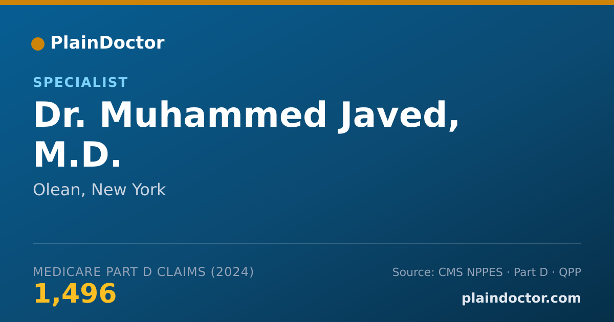 Shareable card for Muhammed Javed, M.D. - Specialist, Olean, NY