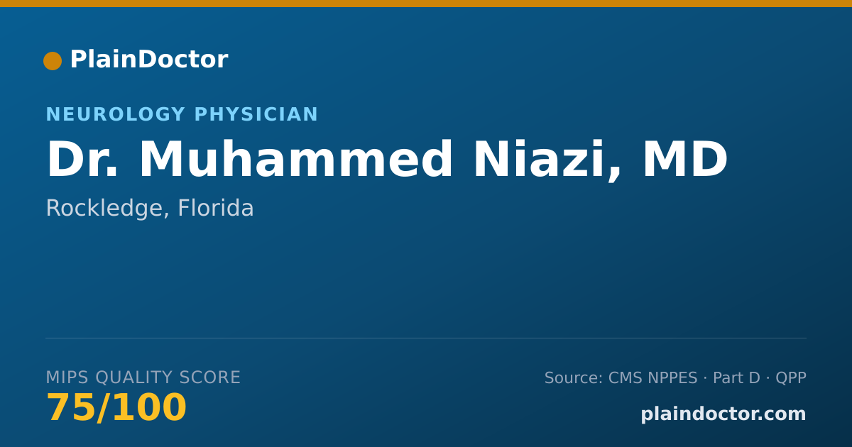 Shareable card for Muhammed Niazi, MD - Neurology Physician, Rockledge, FL