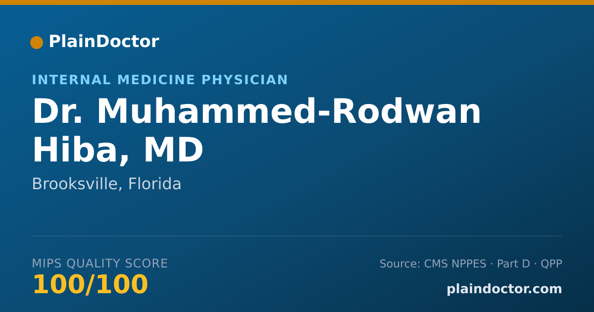 Shareable card for Muhammed-Rodwan Hiba, MD - Internal Medicine Physician, Brooksville, FL
