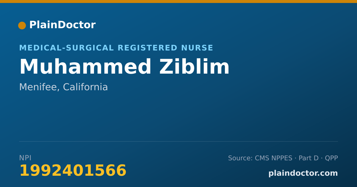 Shareable card for Muhammed Ziblim - Medical-Surgical Registered Nurse, Menifee, CA