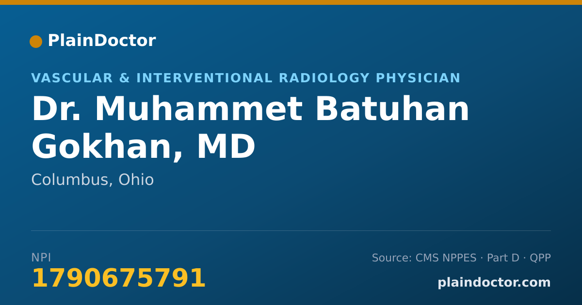 Shareable card for Muhammet Batuhan Gokhan, MD - Vascular & Interventional Radiology Physician, Columbus, OH