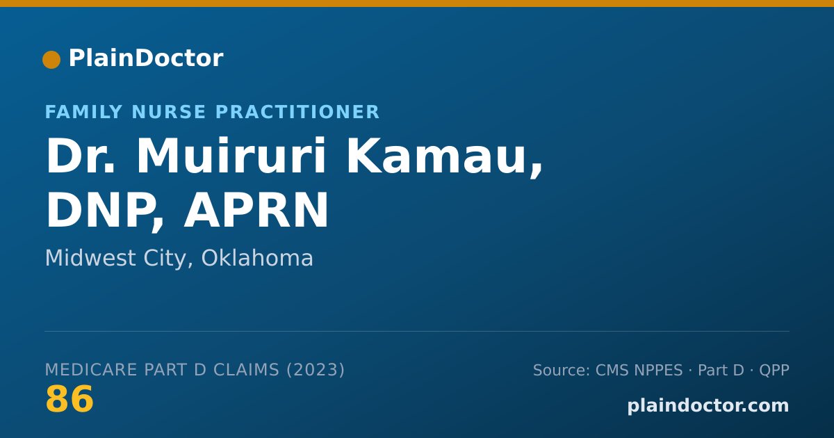 Shareable card for Muiruri Kamau, DNP, APRN - Family Nurse Practitioner, Midwest City, OK