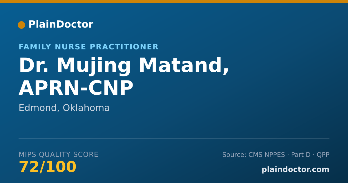 Shareable card for Mujing Matand, APRN-CNP - Family Nurse Practitioner, Edmond, OK