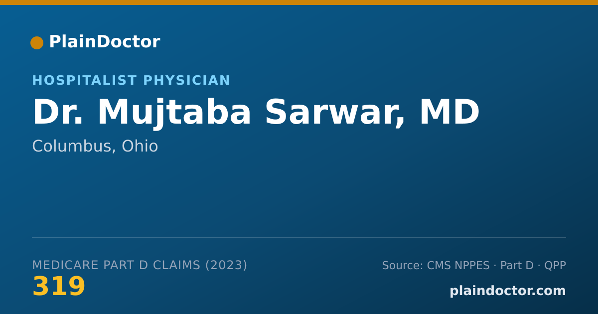 Shareable card for Mujtaba Sarwar, MD - Hospitalist Physician, Columbus, OH