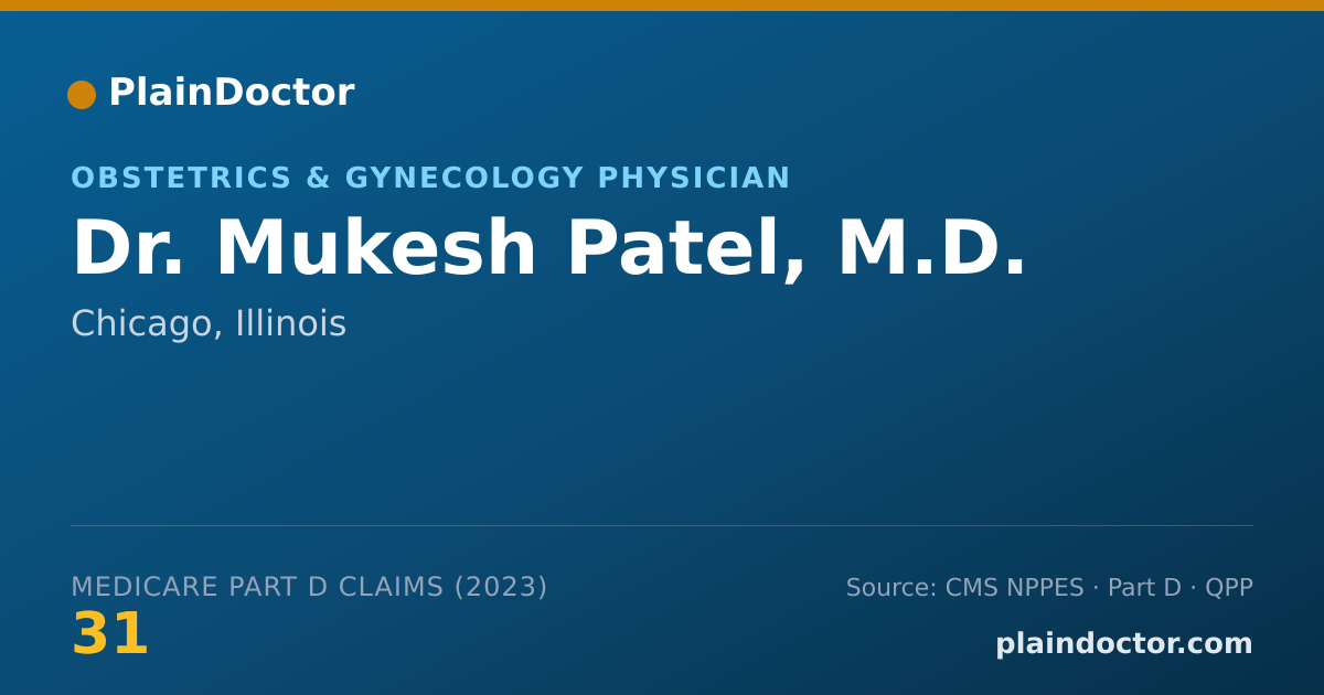 Shareable card for Mukesh Patel, M.D. - Obstetrics & Gynecology Physician, Chicago, IL