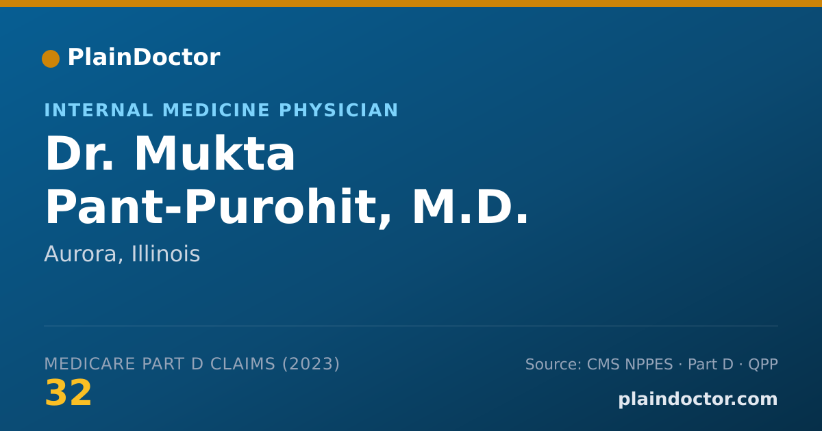 Shareable card for Mukta Pant-Purohit, M.D. - Internal Medicine Physician, Aurora, IL