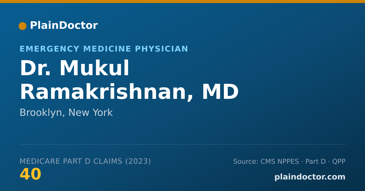 Shareable card for Mukul Ramakrishnan, MD - Emergency Medicine Physician, Brooklyn, NY