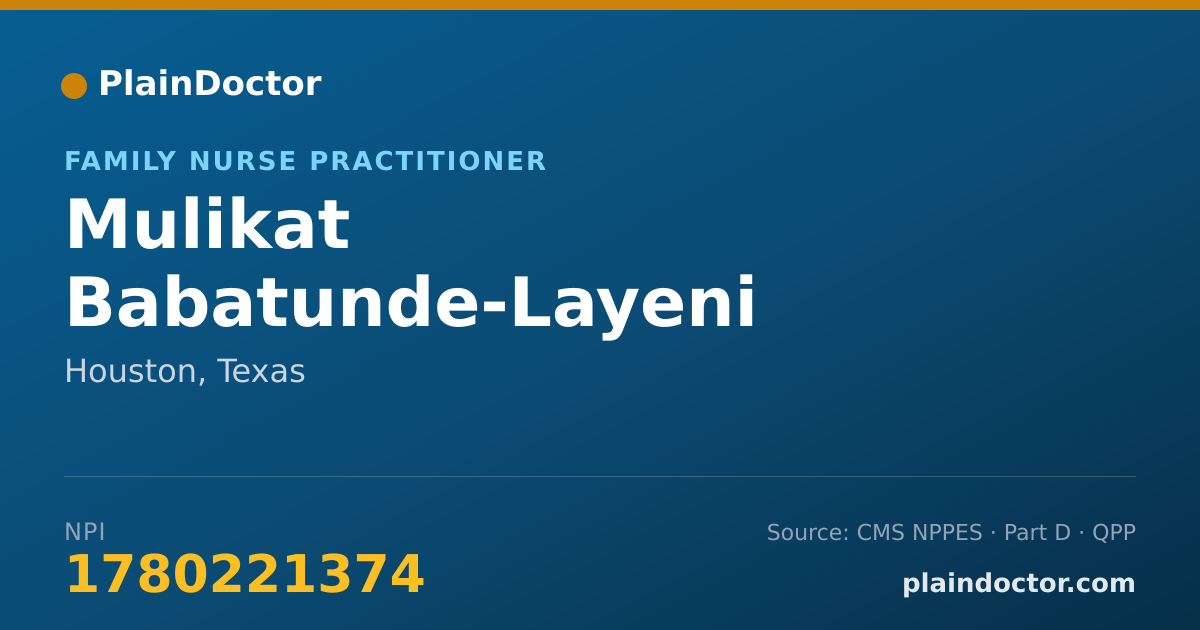 Shareable card for Mulikat Babatunde-Layeni - Family Nurse Practitioner, Houston, TX