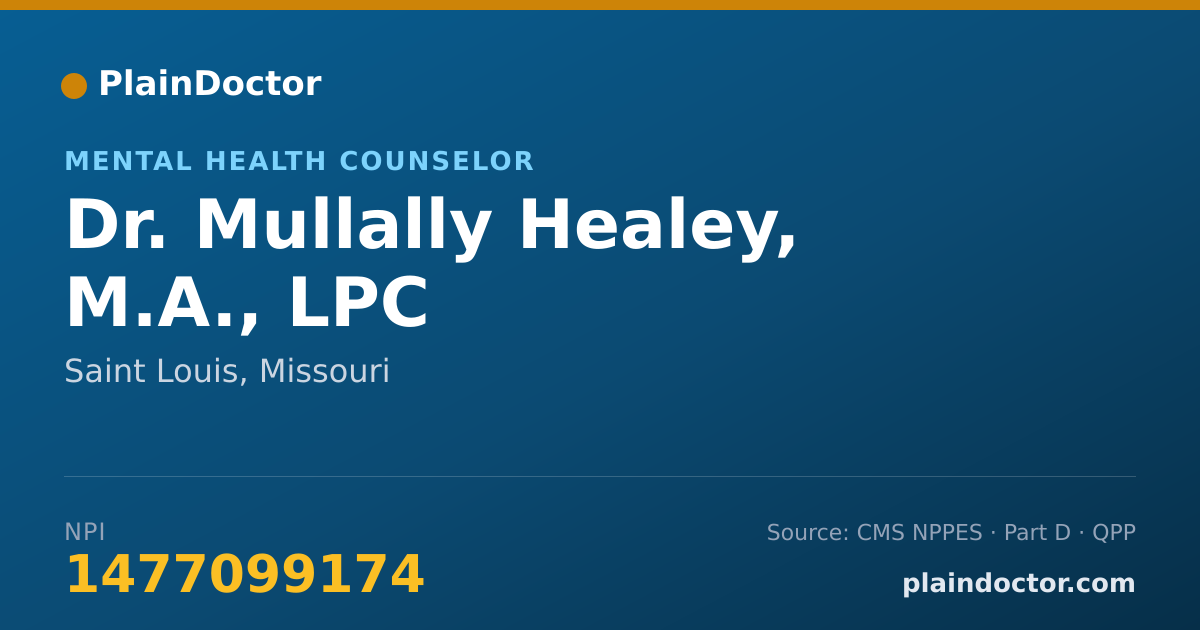Shareable card for Mullally Healey, M.A., LPC - Mental Health Counselor, Saint Louis, MO