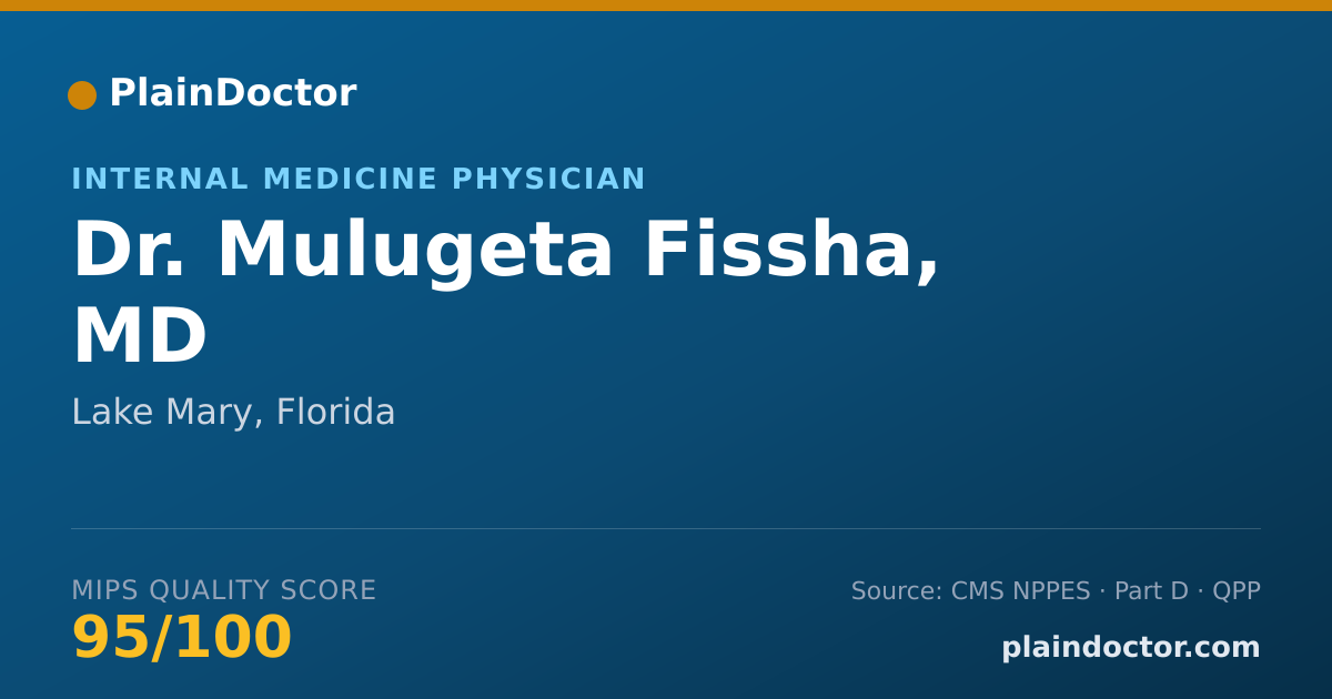 Shareable card for Mulugeta Fissha, MD - Internal Medicine Physician, Lake Mary, FL