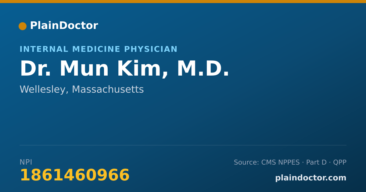 Shareable card for Mun Kim, M.D. - Internal Medicine Physician, Wellesley, MA