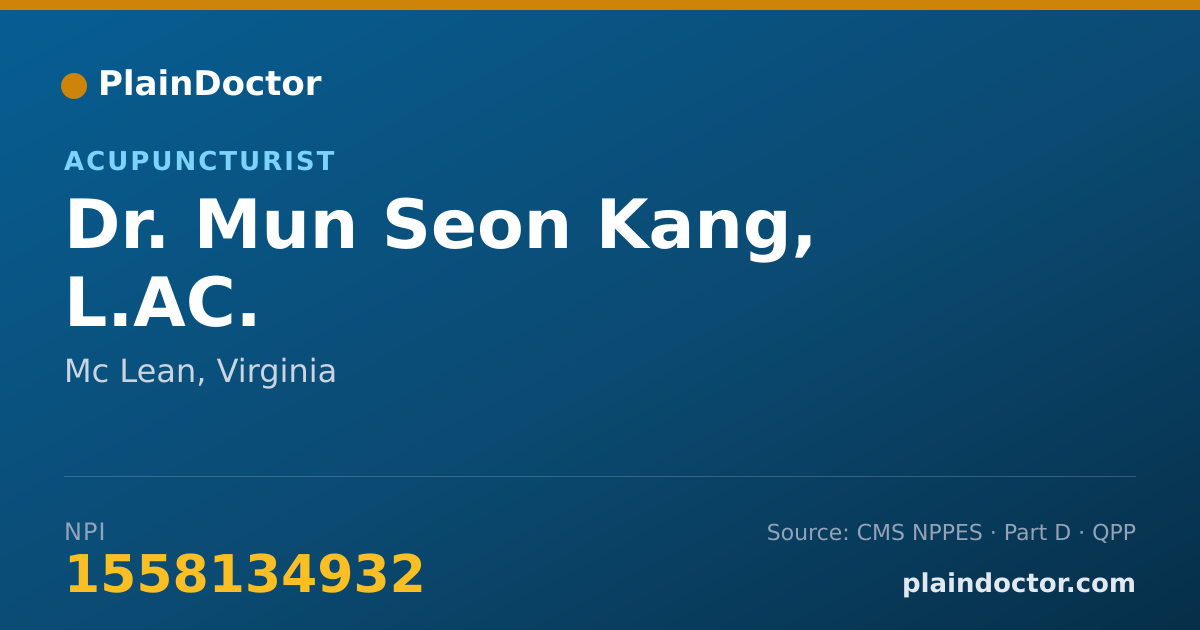 Shareable card for Mun Seon Kang, L.AC. - Acupuncturist, Mc Lean, VA