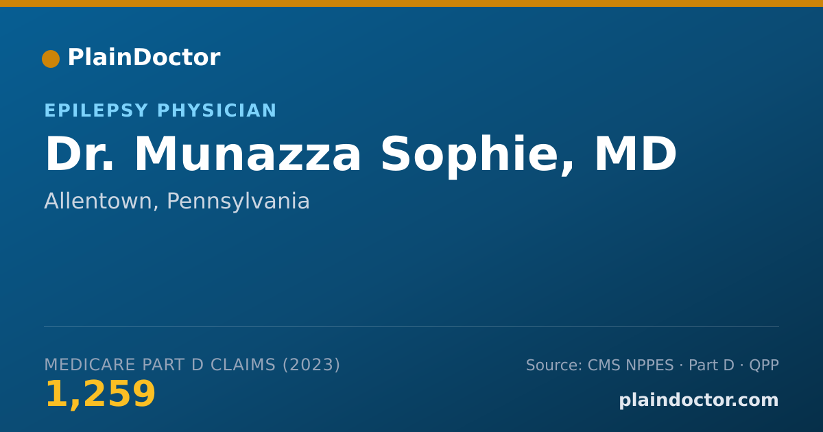 Shareable card for Munazza Sophie, MD - Epilepsy Physician, Allentown, PA
