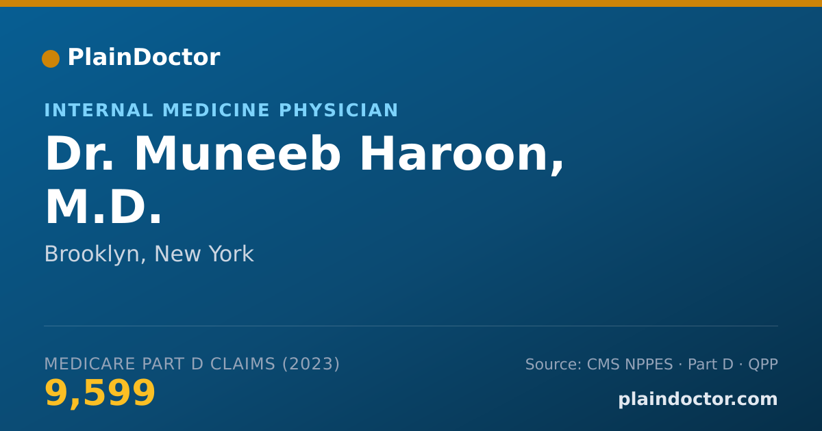 Shareable card for Muneeb Haroon, M.D. - Internal Medicine Physician, Brooklyn, NY
