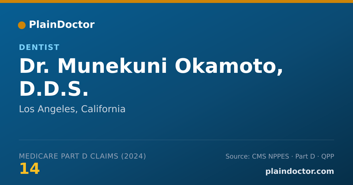 Shareable card for Munekuni Okamoto, D.D.S. - Dentist, Los Angeles, CA