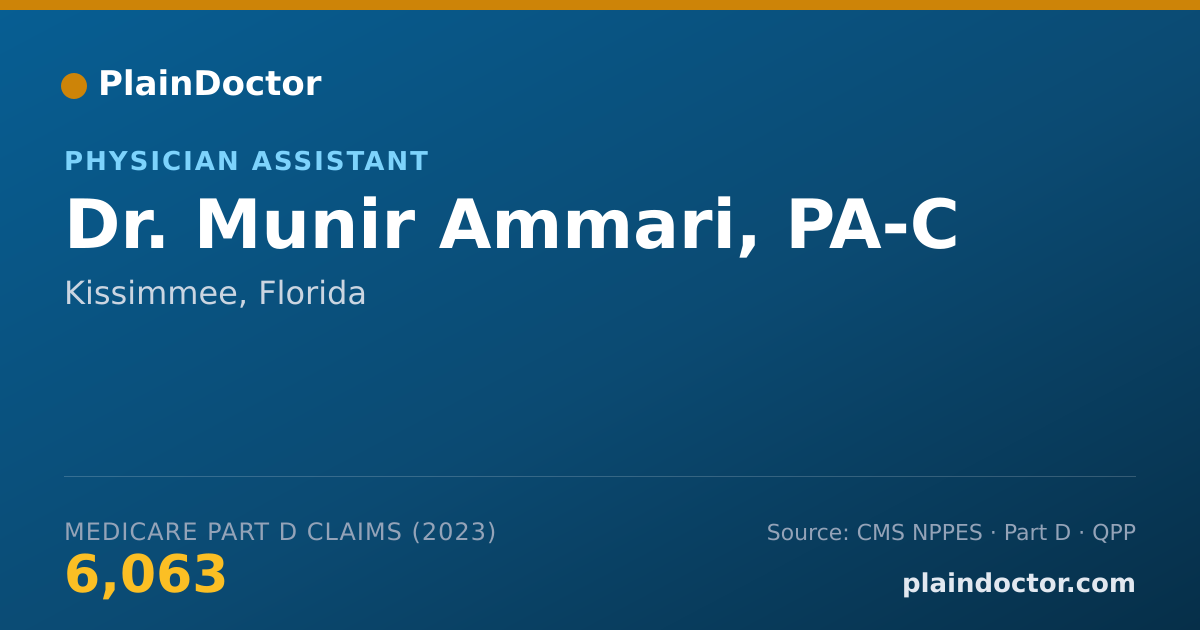 Shareable card for Munir Ammari, PA-C - Physician Assistant, Kissimmee, FL