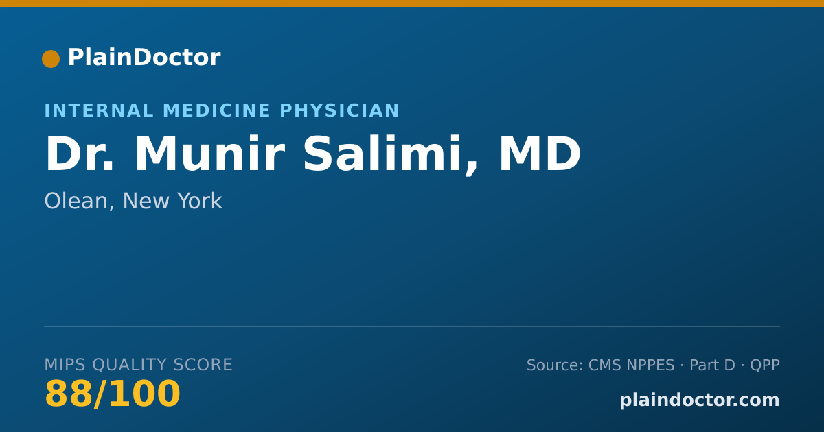 Shareable card for Munir Salimi, MD - Pulmonary Disease Physician, Olean, NY