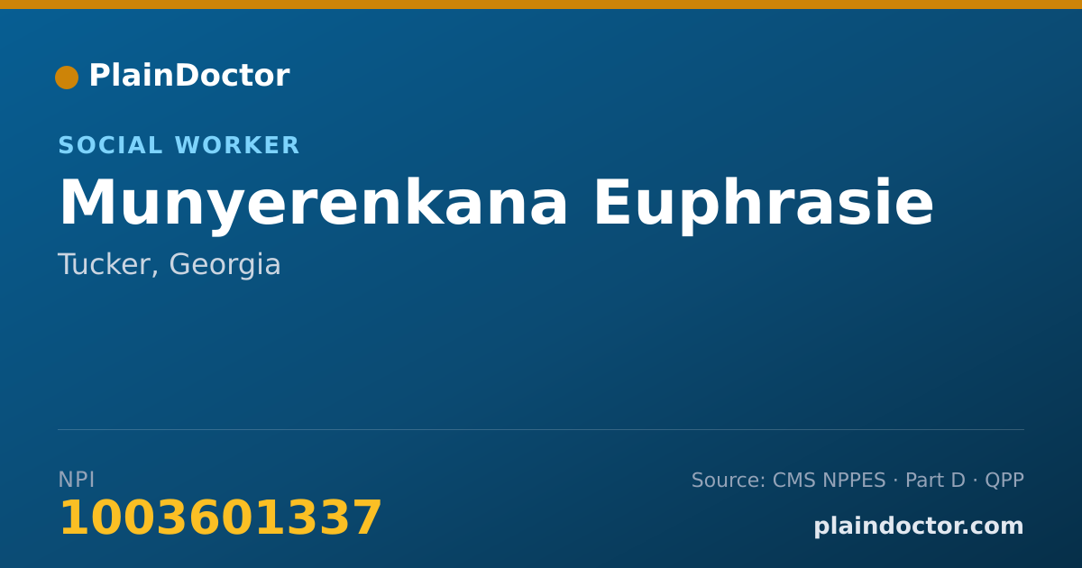 Shareable card for Munyerenkana Euphrasie - Social Worker, Tucker, GA