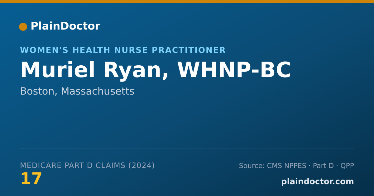 Shareable card for Muriel Ryan, WHNP-BC - Women's Health Nurse Practitioner, Boston, MA