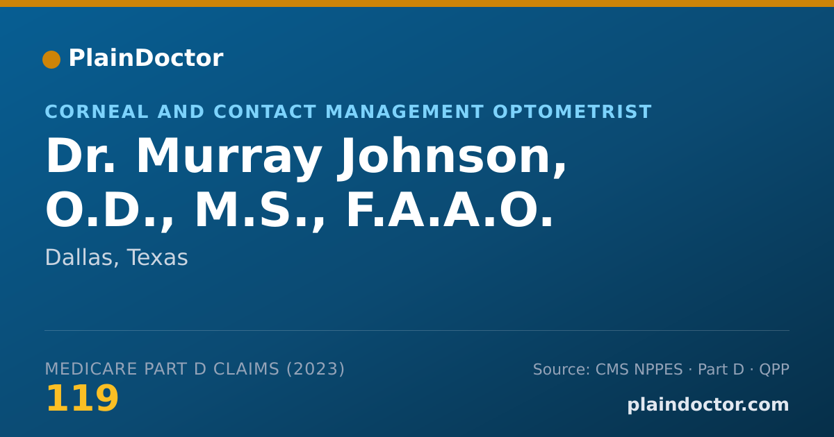 Shareable card for Murray Johnson, O.D., M.S., F.A.A.O. - Corneal and Contact Management Optometrist, Dallas, TX