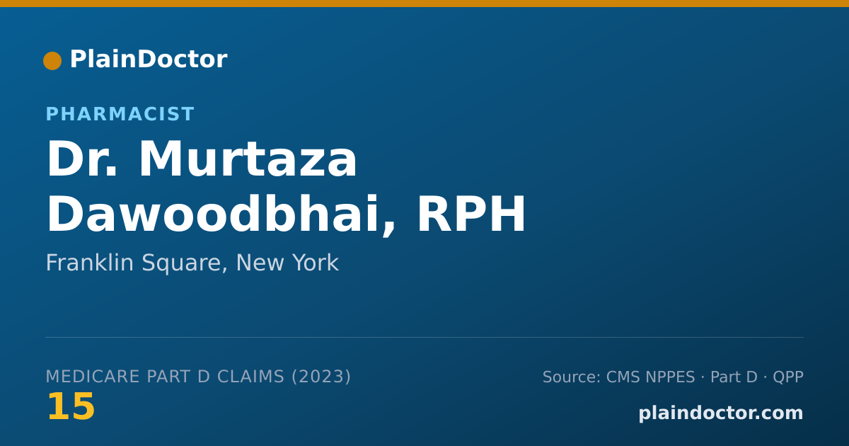 Shareable card for Murtaza Dawoodbhai, RPH - Pharmacist, Franklin Square, NY