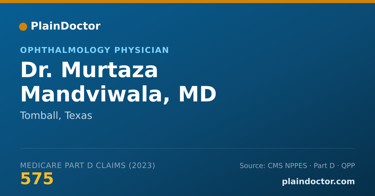 Shareable card for Murtaza Mandviwala, MD - Ophthalmology Physician, Tomball, TX