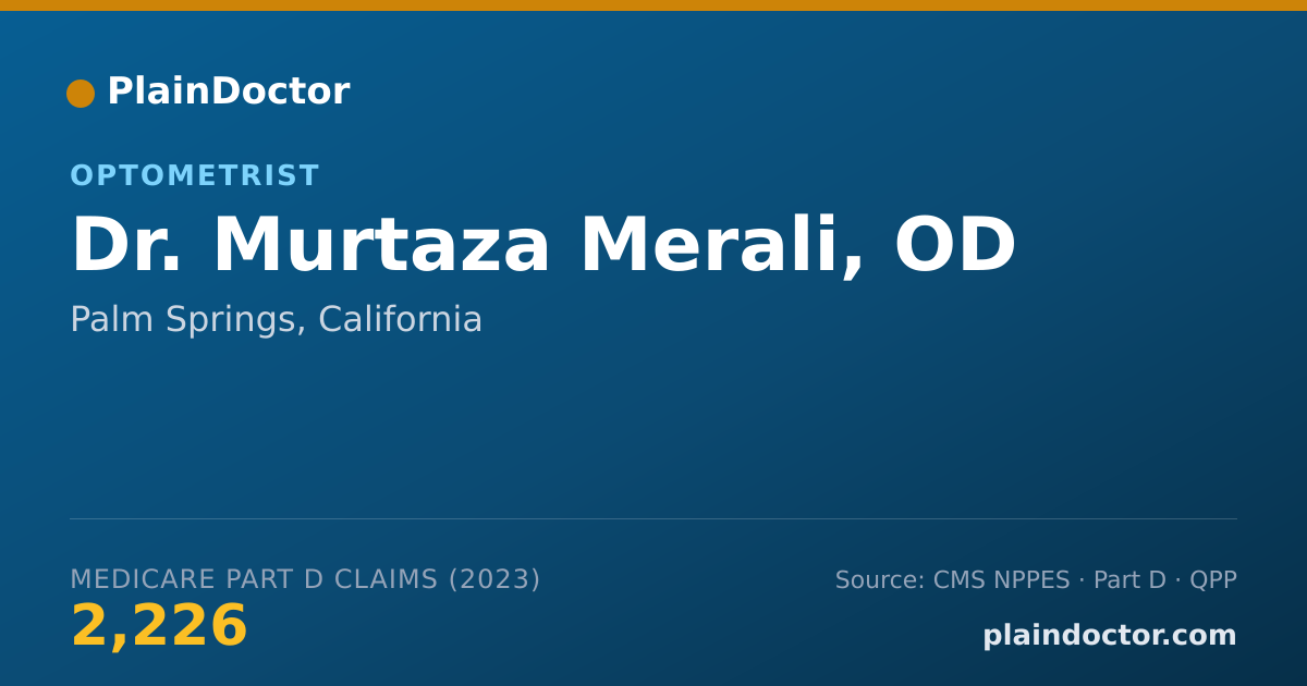 Shareable card for Murtaza Merali, OD - Optometrist, Palm Springs, CA