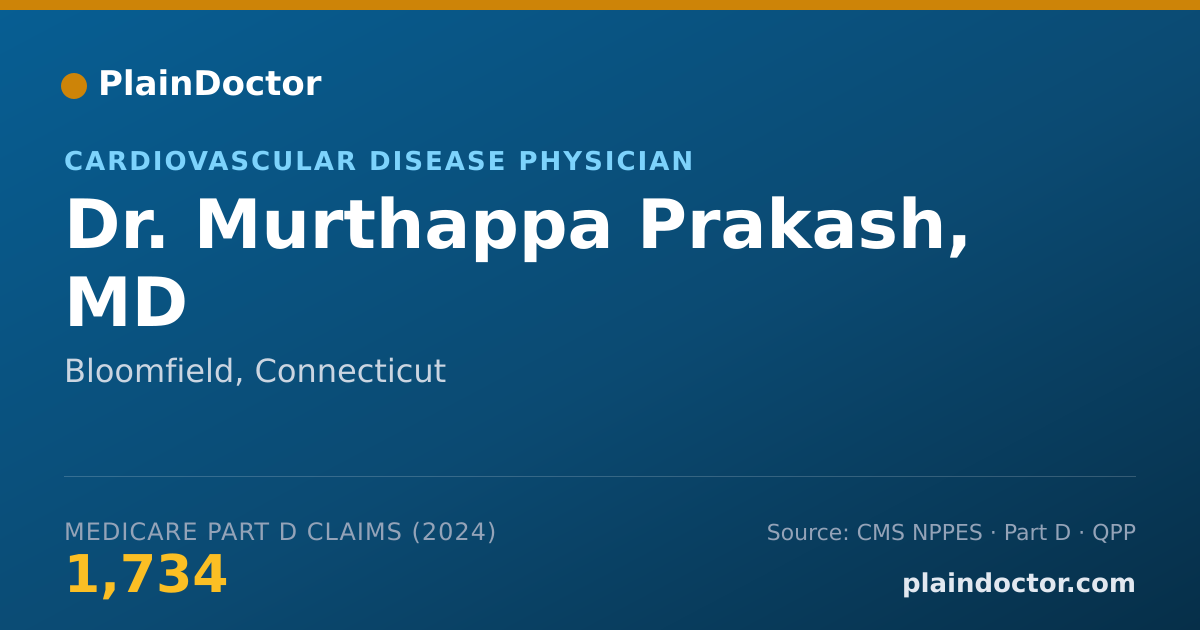 Shareable card for Murthappa Prakash, MD - Cardiovascular Disease Physician, Bloomfield, CT
