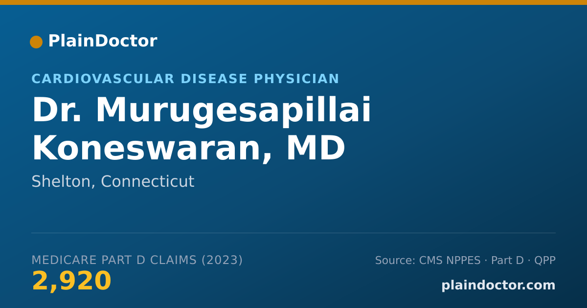 Shareable card for Murugesapillai Koneswaran, MD - Cardiovascular Disease Physician, Shelton, CT
