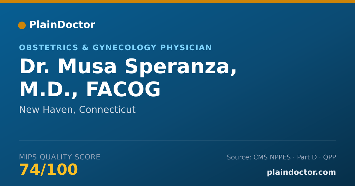 Shareable card for Musa Speranza, M.D., FACOG - Obstetrics & Gynecology Physician, New Haven, CT