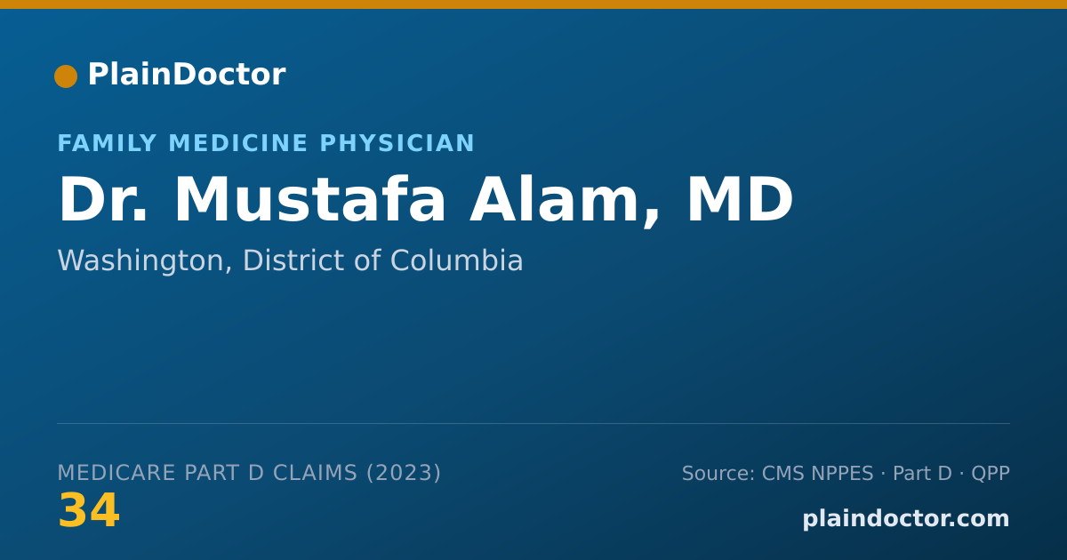 Shareable card for Mustafa Alam, MD - Family Medicine Physician, Washington, DC