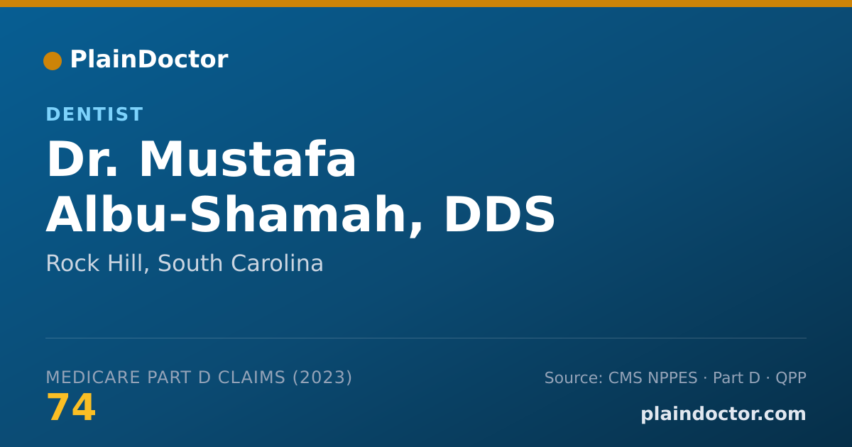 Shareable card for Mustafa Albu-Shamah, DDS - Dentist, Rock Hill, SC