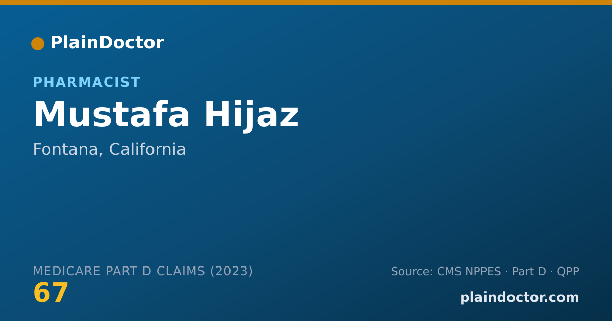Shareable card for Mustafa Hijaz - Pharmacist, Fontana, CA